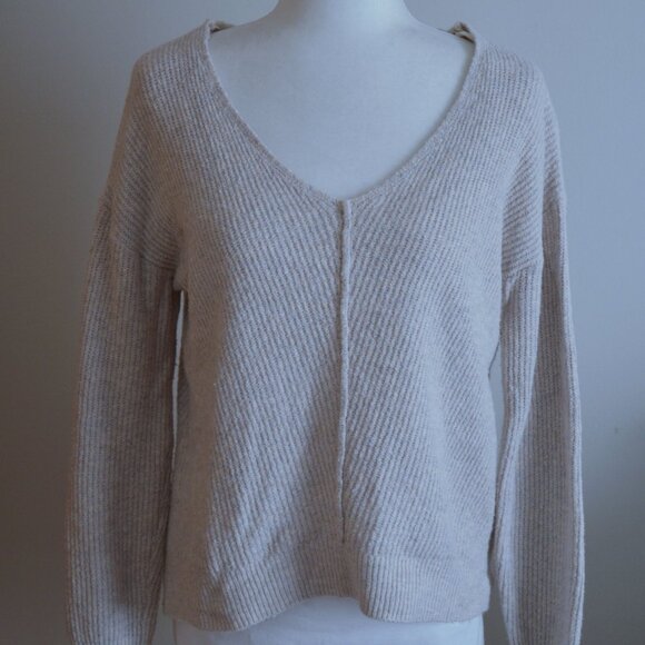 Ruby Moon Cotton Blend V-Neck Sweater - Size S - Picture 1 of 10